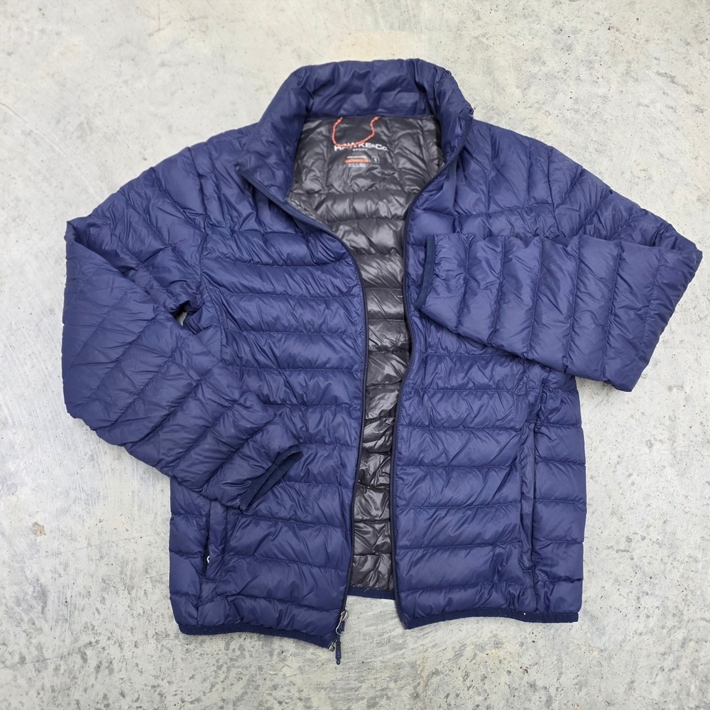 Hawke & Co Sport Women's Navy Blue Packable Puffer Jacket Small Lightweight Down